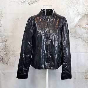 Lipstick faux snakeskin pu jacket Women's Size L (runs small)